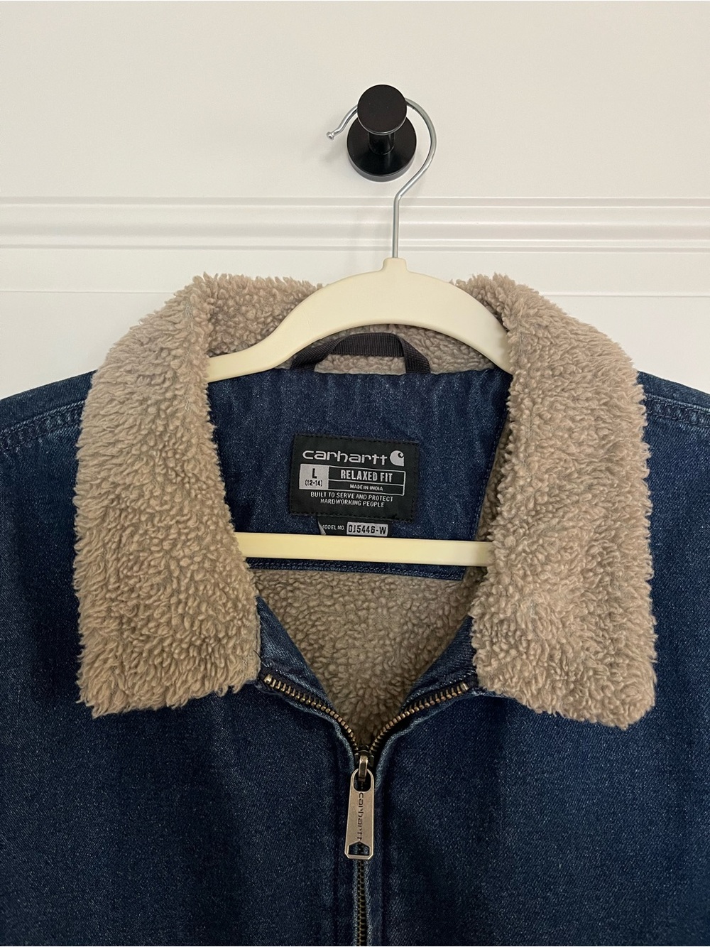 Carhartt Women’s Rugged Flex Relaxed Fit Denim Sherpa-Lined Jacket - Large - Picture 2 of 4